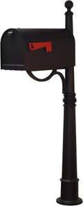 Special Lite Titan Curbside Mailbox with Ashland Post - Black Mailbox with Aluminum Post - SCH-1016A_SPK-600-BLK
