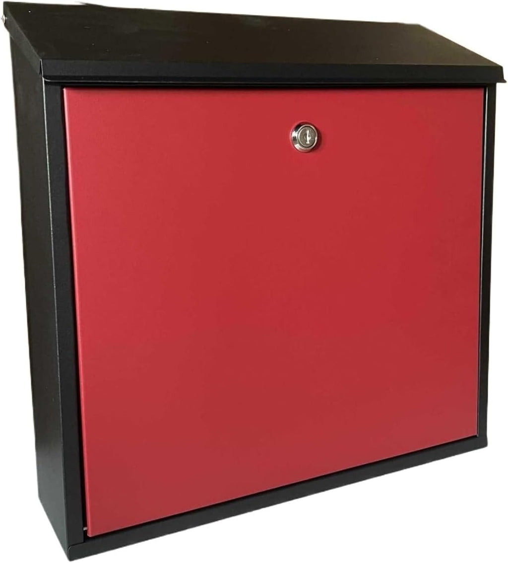 Decorative Post Mailbox, Modern Delivery Letterbox Outdoor Mailbox for Packages Magazines Mail Letter Home Decoration Outdoor Decoration Crafts(Red)