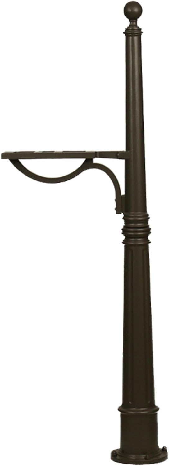 Special Lite Ashland Mailbox Post - Mocha Cast Aluminum Post for Curbside Mailbox - SPK-600-MOC