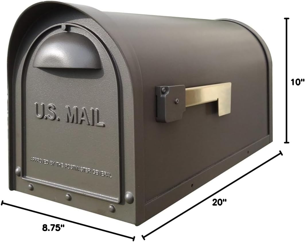 Special Lite Classic Curbside Mailbox - Mocha Aluminum Mailbox for Post Mount - SCC-1008-MOC