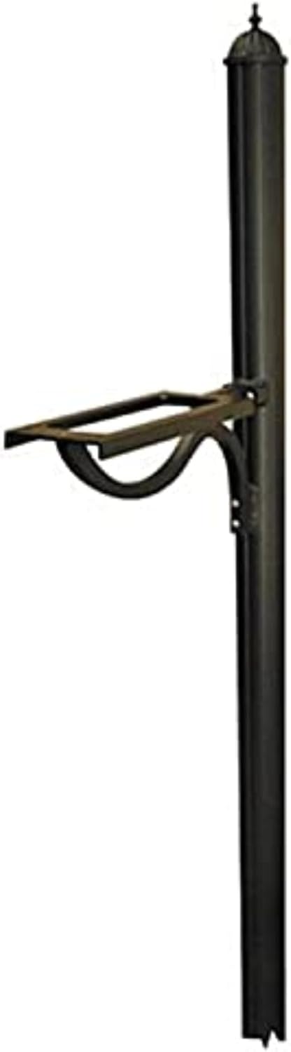 Special Lite Richland Mailbox Post Mailbox Post - Black Aluminum Post for Curbside Mailbox - SPK-679-BLK