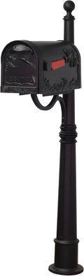 Special Lite Hummingbird Curbside Mailbox with Ashland Post - Black Mailbox with Aluminum Post - SCB-1005_SPK600-BLK