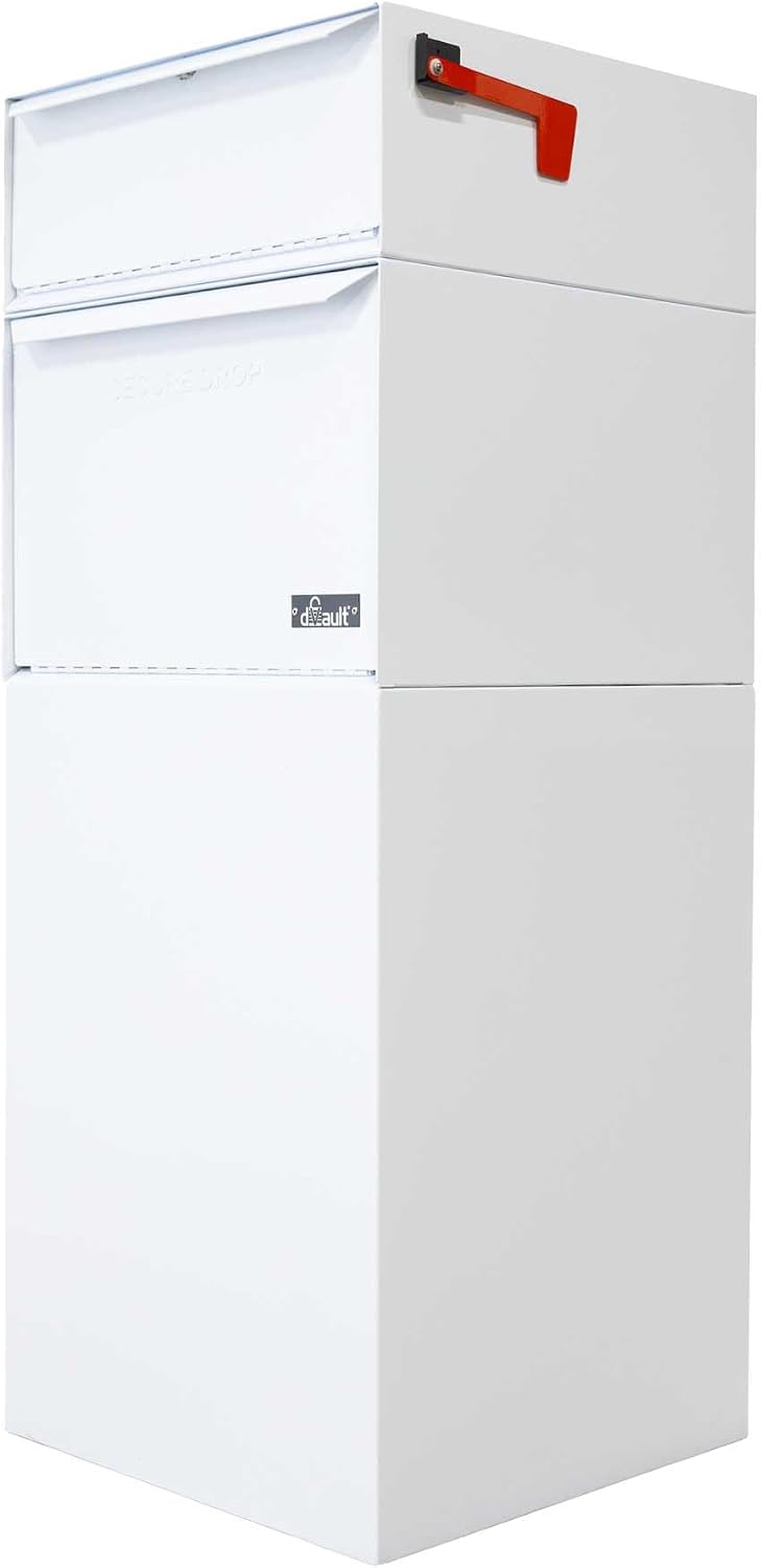 dVault® Full Service Vault DVCS0015 Secure Curbside Mailbox/Package Drop with Locking Letterbox (White)