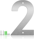 28 Inch Floating House Numbers and Metal Letters for Outdoor Signs, Modern 304 Stainless Steel Silver Address Numbers for Home, Apartment, and Garden Decor (Number 2)