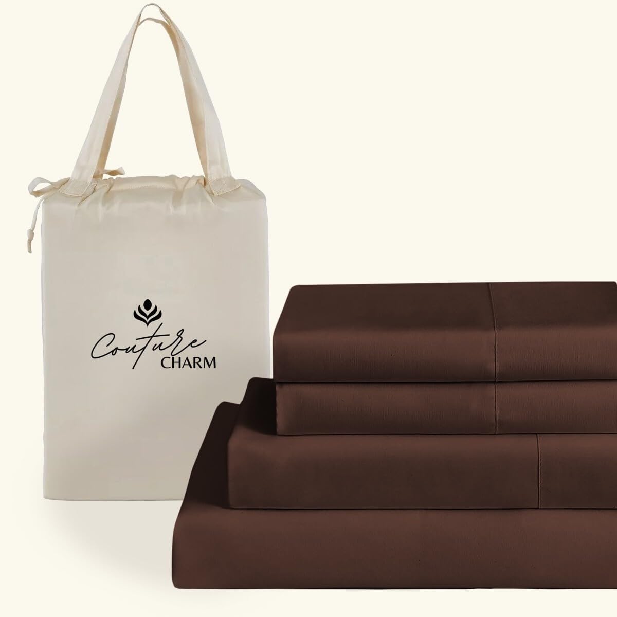Queen Size 1000 Thread Count 100% Egyptian Cotton Sheet Set, 4-Piece, Sateen Weave, with 10-12' Deep Pocket Snug Fit (Solid, Chocolate)
