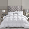 Premium All-Season Full Size Luxury Siberian Goose Down Pinch Pleated Comforter Duvet Insert 1200 Thread Count 100% Egyptian Cotton Down Feather Comforter (Full, White)