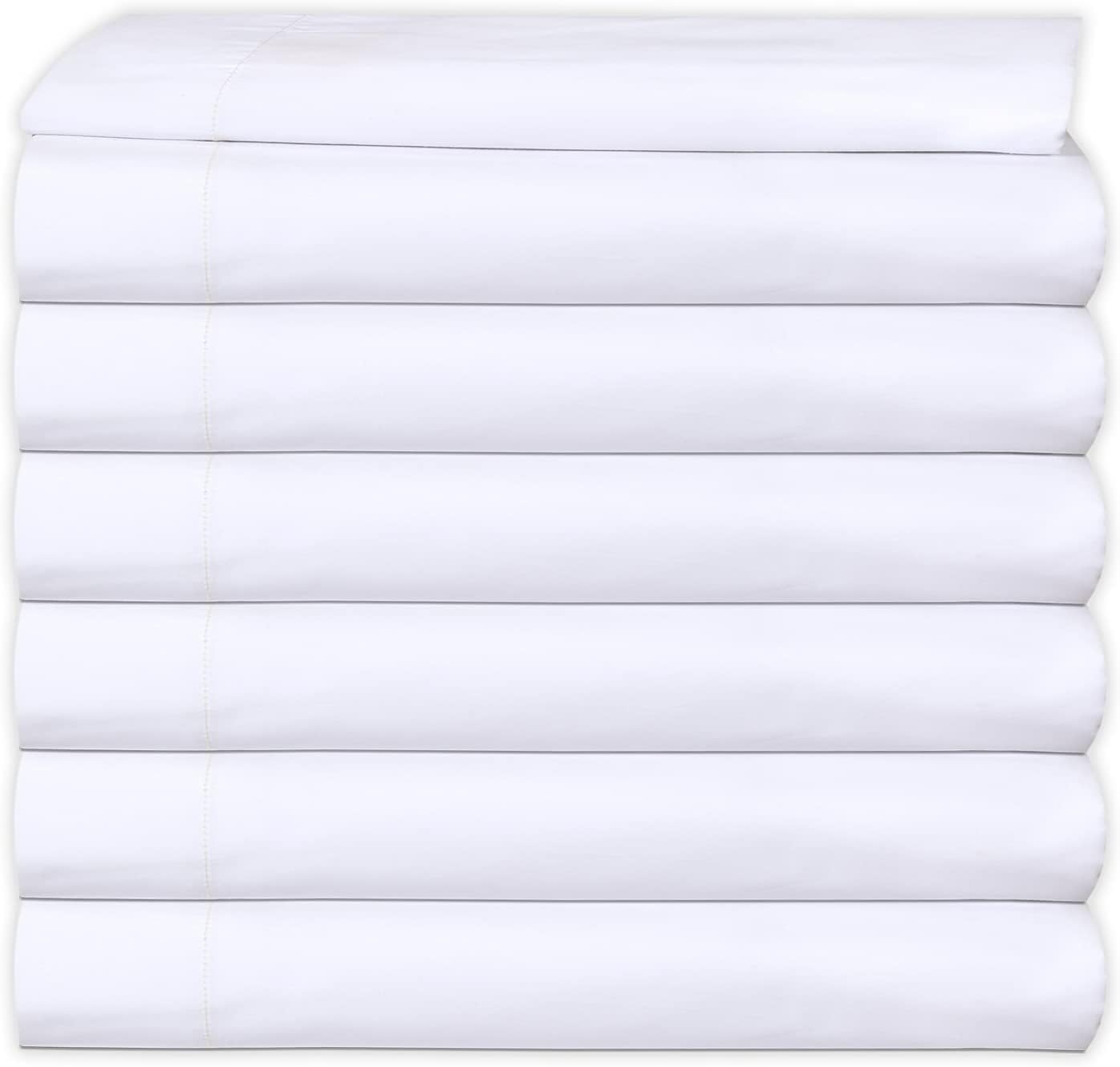 Luxurious Pack of 8 Flat Sheet 1000 Thread Count 100% Egyptian Cotton Twin Size (66' x 96') Inch Luxury Soft Fabric Flat Sheet - White Solid