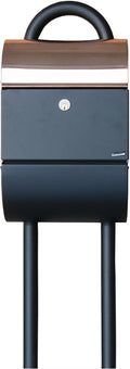 STD-1007-BK Allux Steel Mailbox Stand Post, Black
