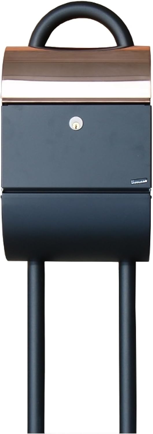 STD-1007-BK Allux Steel Mailbox Stand Post, Black