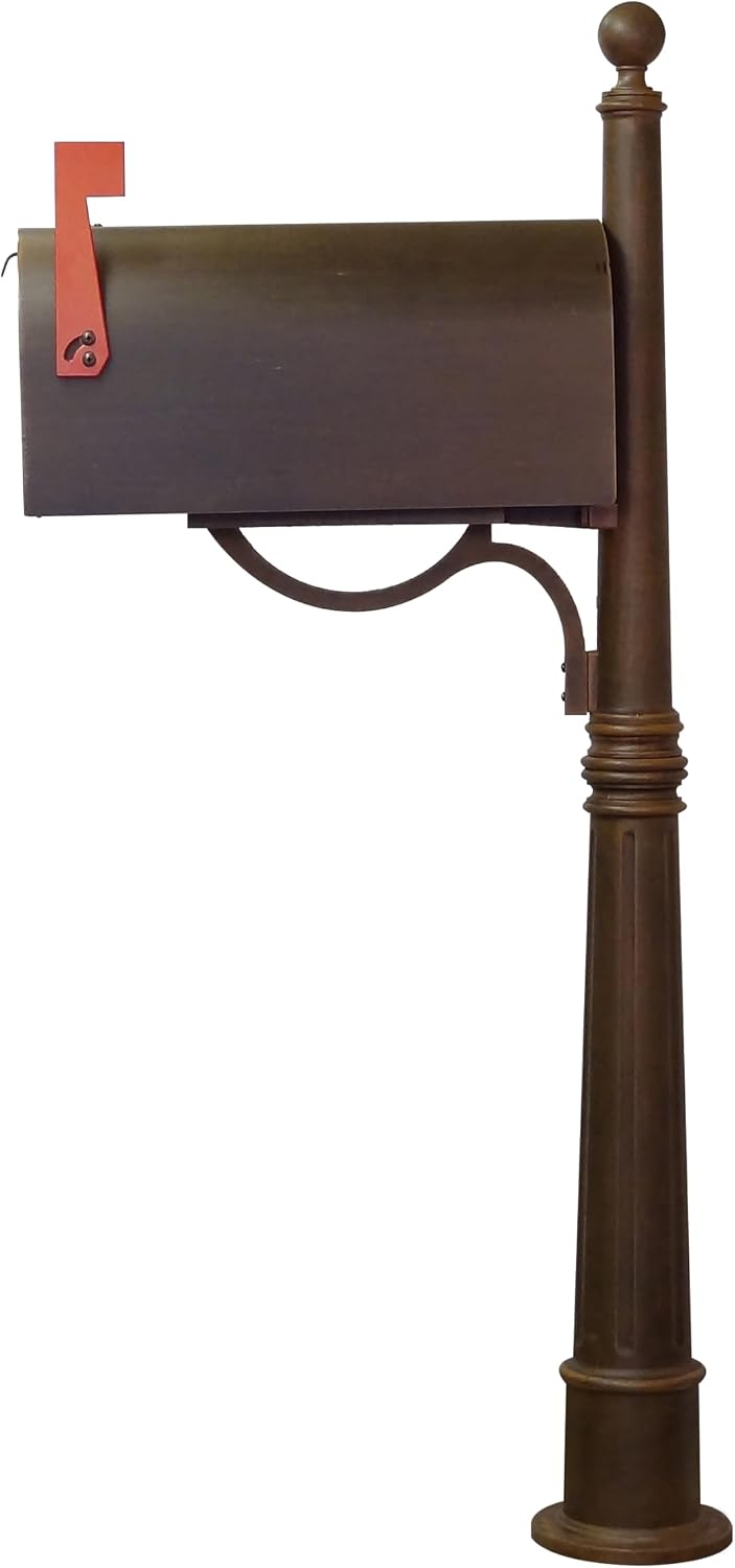Special Lite Titan Steel Curbside Mailbox with Ashland Post - Copper Mailbox with Aluminum Post - SCH-1016S_SPK-600-CP