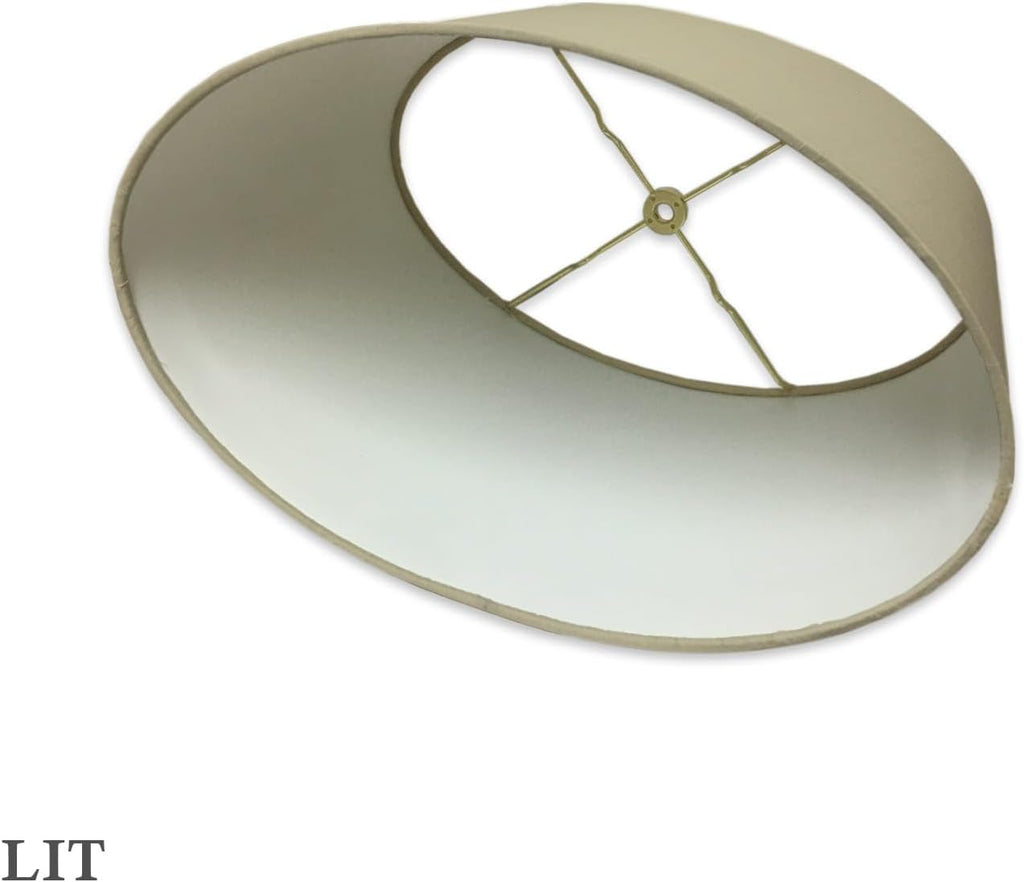 Royal Designs, Inc. Shallow Oval Hardback Lamp Shade, HB-611-14BG-2, Beige, (12 x 8) x (14 x 10.5) x 8.5, 2 Pack