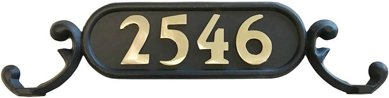 Corinthia Mailbox with Post Combo – Black Aluminum Decorative Mailbox – Includes Address Plaque, House Numbers, Ball Finial, & Hardware (Large)