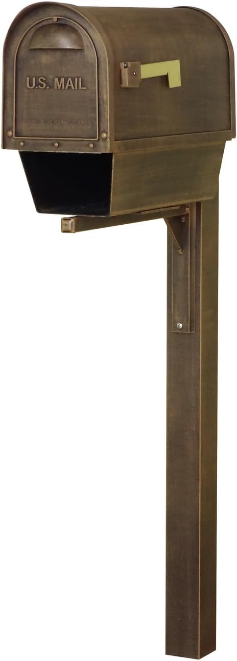 Products Classic Curbside Mailbox with Newspaper Tube, Locking Insert and Wellington Mailbox Post