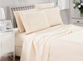 SHERA'S BEDDINGS 6- Piece Sheet Set Fits Mattress Upto 10-12 Inches Fully Elastic Deep Pocket Queen (60' X 80') Ivory Solid 650 Thread Count 100% Egyptian Cotton