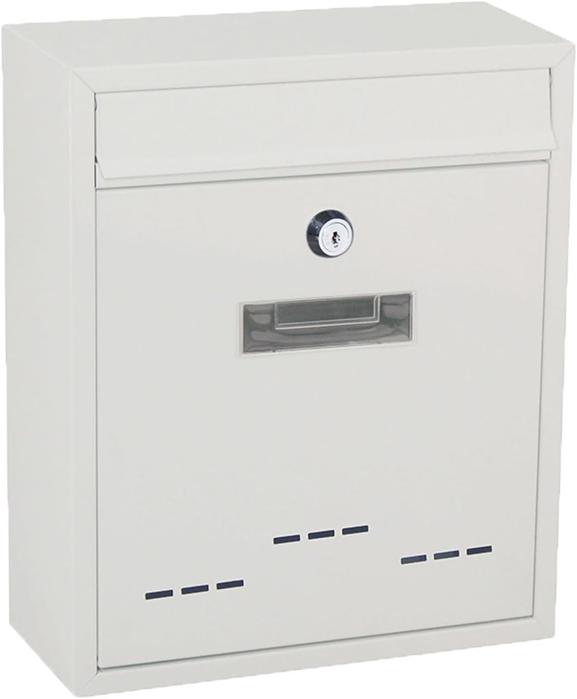 Mailboxes for Outside,Wall Mount Mailbox，Large Capacity Drop Box, Rust-Proof Metal Mailboxes，Easy to Install Lockable Weatherproof Letter Post Mail (White)