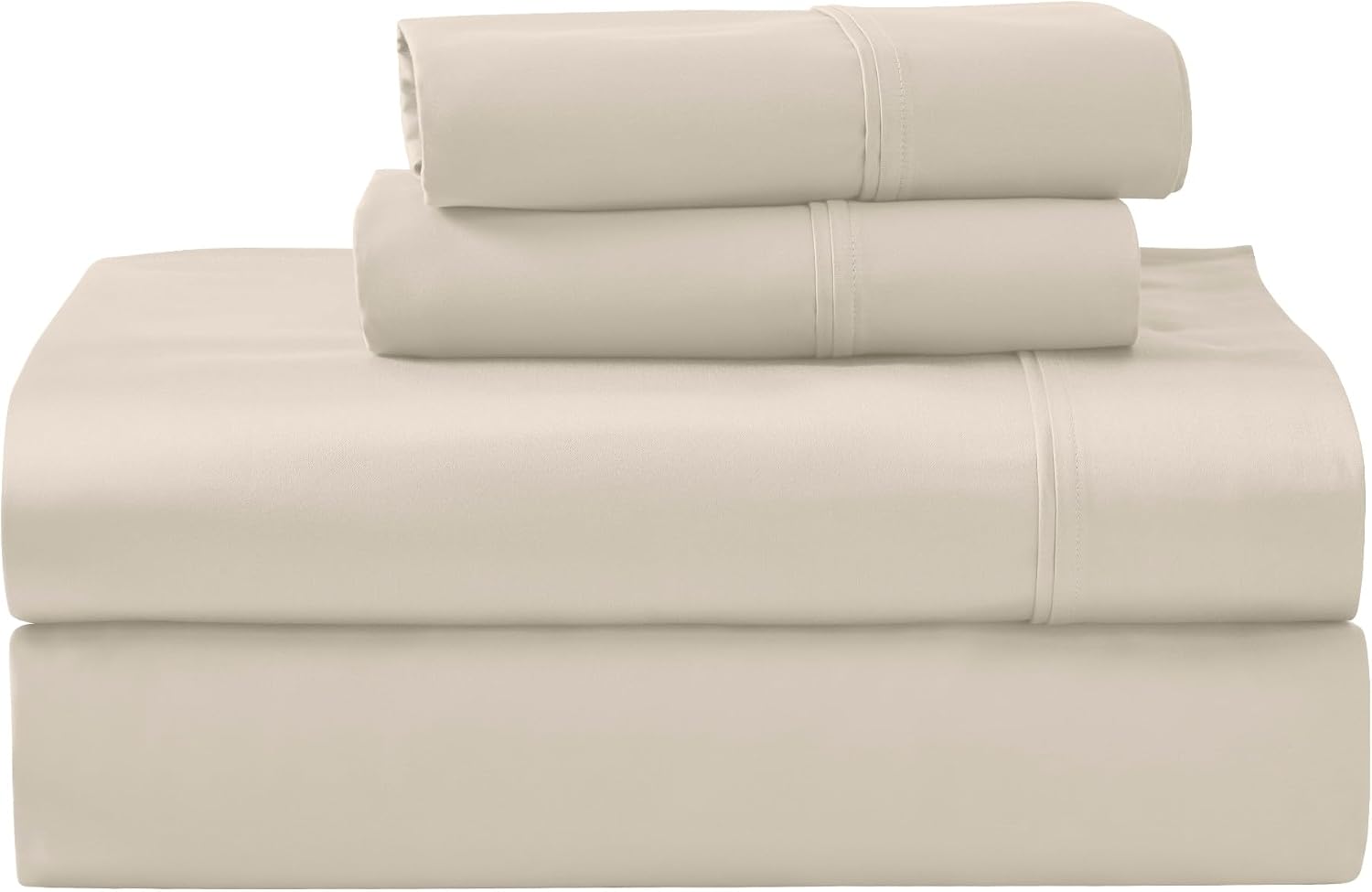 Superior 1200 Thread Count Egyptian Cotton Sheet Set, Bedroom Sheets, Modern Home Essentials, Luxury Bedding, 1 Elastic Deep Pocket Fitted Bed Sheet, 1 Flat Sheet, 2 Pillowcases, King, Ivory