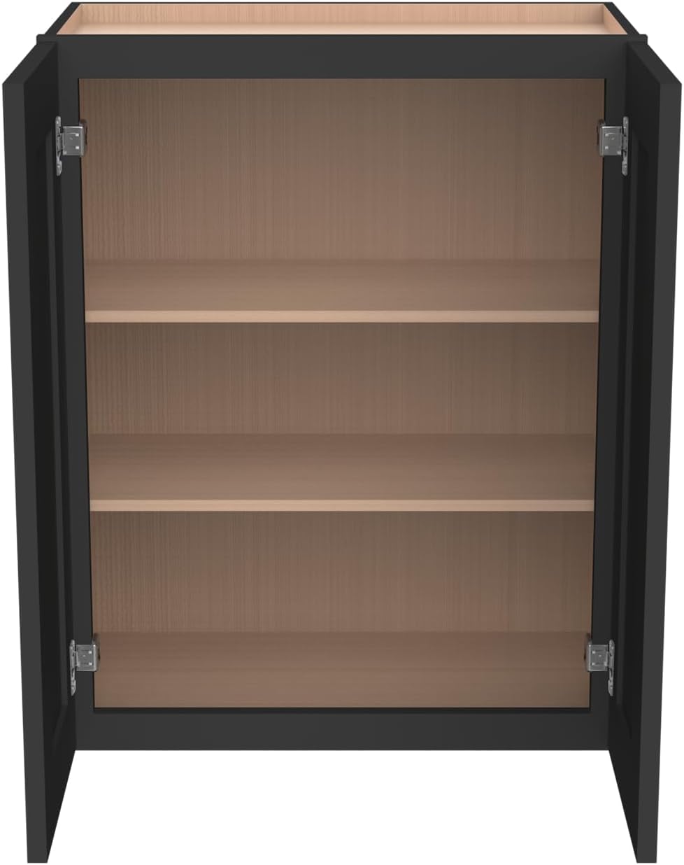 Solid Wood Wall-Mounted Medicine Cabinet, Kitchen Wall - Cabinet, Bathroom Cabinet Wall Mounted with Adjustable Shelves, 2 Doors Wall Calbinet (Charcoal Black, 27' W x 30' H x 12' D)