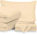 7 Piece Bed-in-A-Bag Comforter & Sheet Set 8-10' Deep Pocket, 100% Egyptian Cotton Queen Size, Ivory, Sets Include - 1Comforter, 1Flat Sheet,1Fitted Sheet, 2Pillowcase & 2Pillowsham