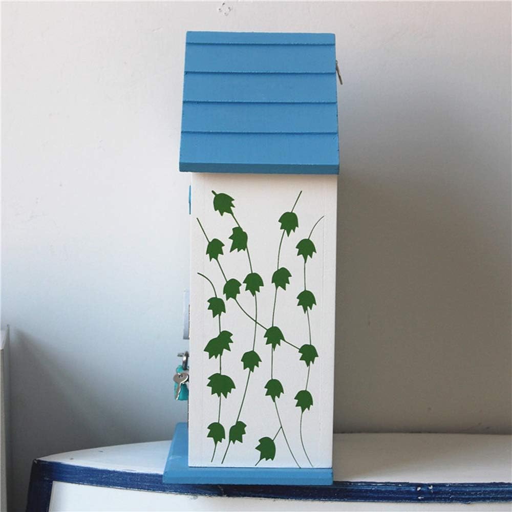Wooden Retro Mailbox Suggestion Box Lockable Post Letter Newspaper Mailbox Wedding Ornament Garden Decor(White-Dinosaur Doodle4)