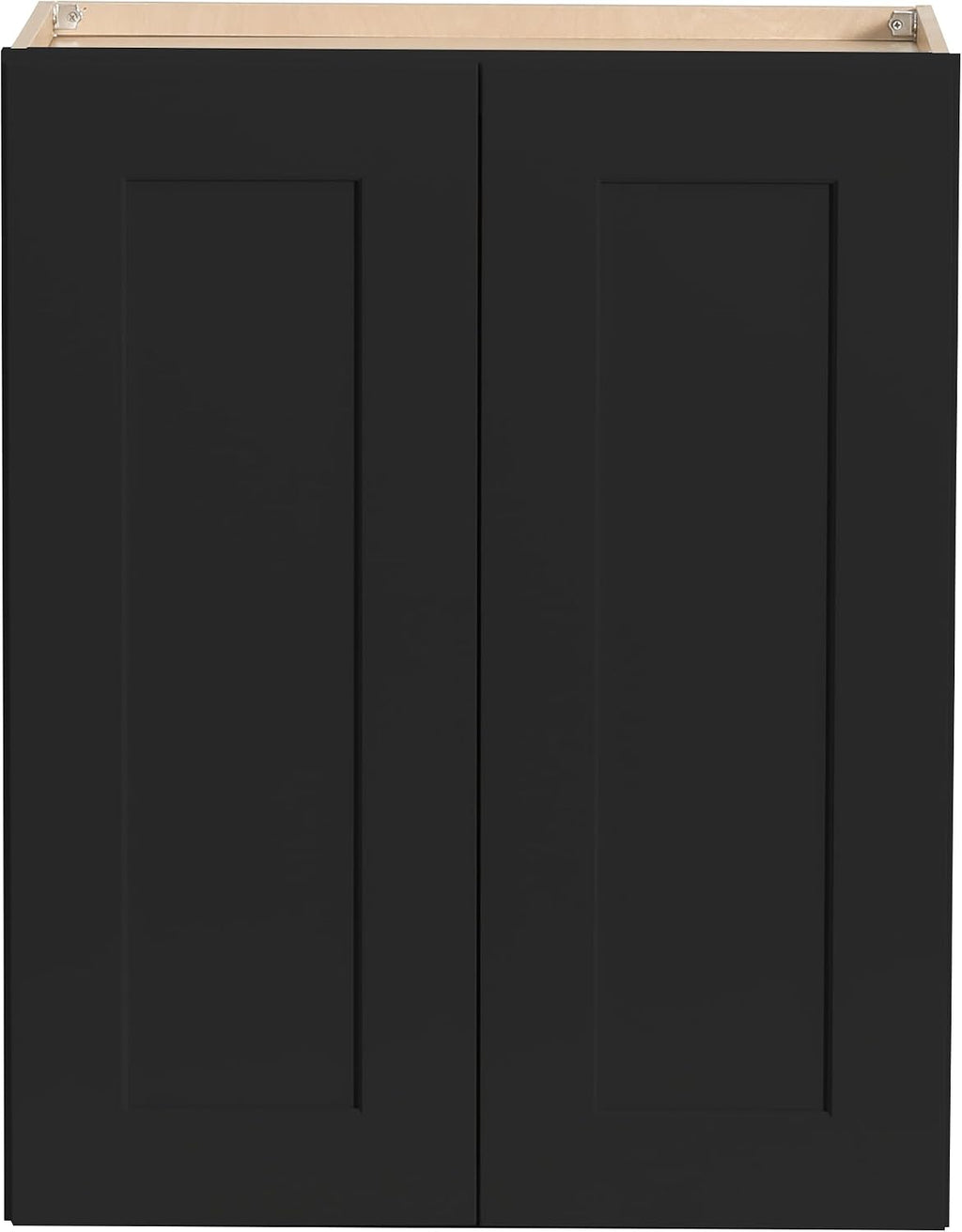 Solid Wood Wall-Mounted Medicine Cabinet, Kitchen Wall - Cabinet, Bathroom Cabinet Wall Mounted with Adjustable Shelves, 2 Doors Wall Calbinet (Charcoal Black, 24' W x 36' H x 12' D)
