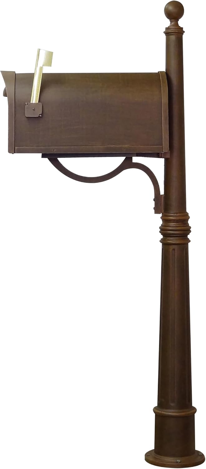 Special Lite Classic Curbside Mailbox with Aluminum Post - Copper Mailbox with Ashland Post - SCC-1008_SPK-600-CP