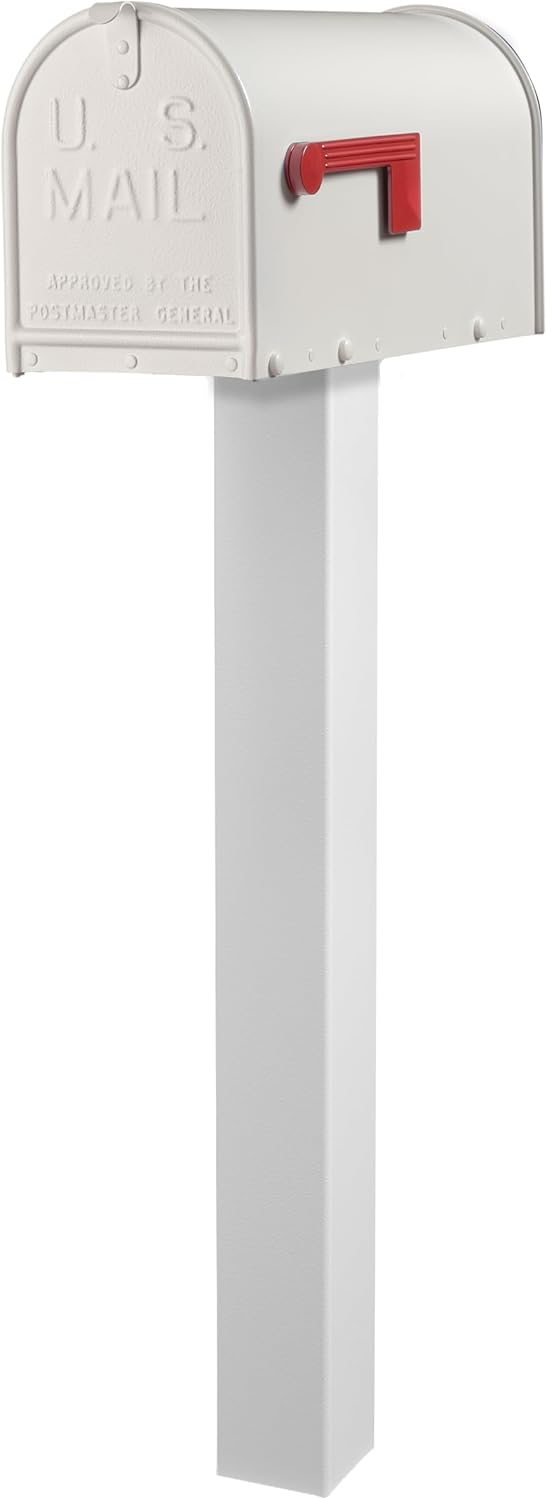 Janzer Post with Mailbox (White Post with White Mailbox)