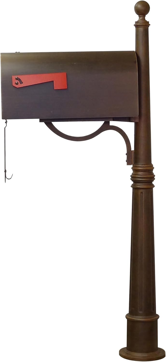 Special Lite Titan Steel Curbside Mailbox with Ashland Post - Copper Mailbox with Aluminum Post - SCH-1016S_SPK-600-CP