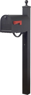 Special Lite Titan Curbside Mailbox with Springfield Post - Black Steel Mailbox with Post - SCH1016S-SPK710-BLK
