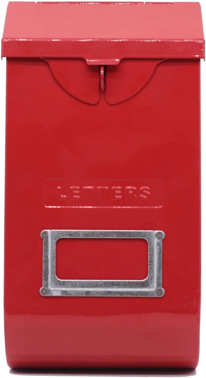 MELPHI Wall-Mounted Drop Box, Metal Mailbox, Indoor & Outdoor Storage Box, Water Proof and Rust Proof Keyless Mailbox, Hanging Secured Postbox, for Home & Business Use (Color : Red)