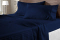 AMAY Luxury Soft 100% Egyptian Cotton 6pc Sheet Set Sateen Weave 800 TC Queen Size for Bed, Fits Mattress Upto 16-18'' Deep Pocket, Navy Blue Stripe