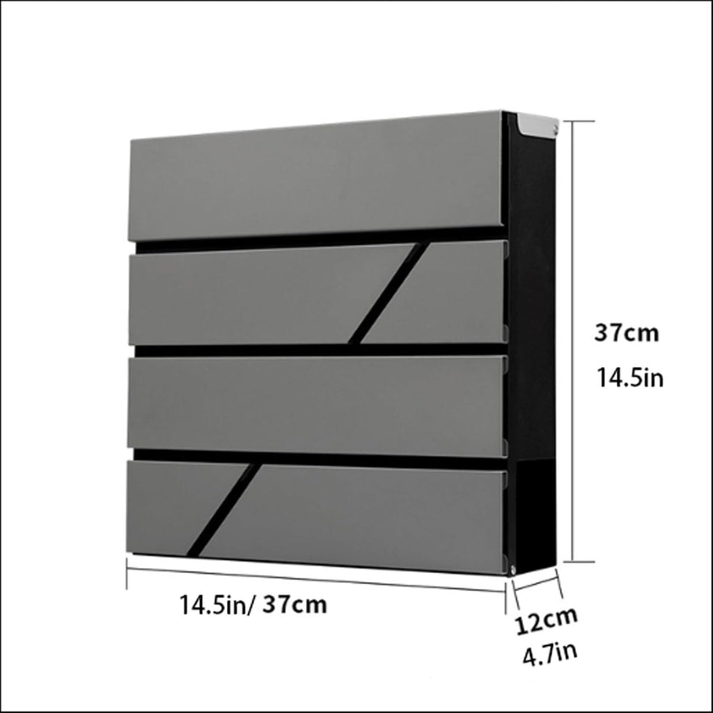 Metal Mailboxes Modern Wall Mount Mailbox Rustic Drop Box for Front Door Fence Garden Comment Box,with Lock Hanging Post Box