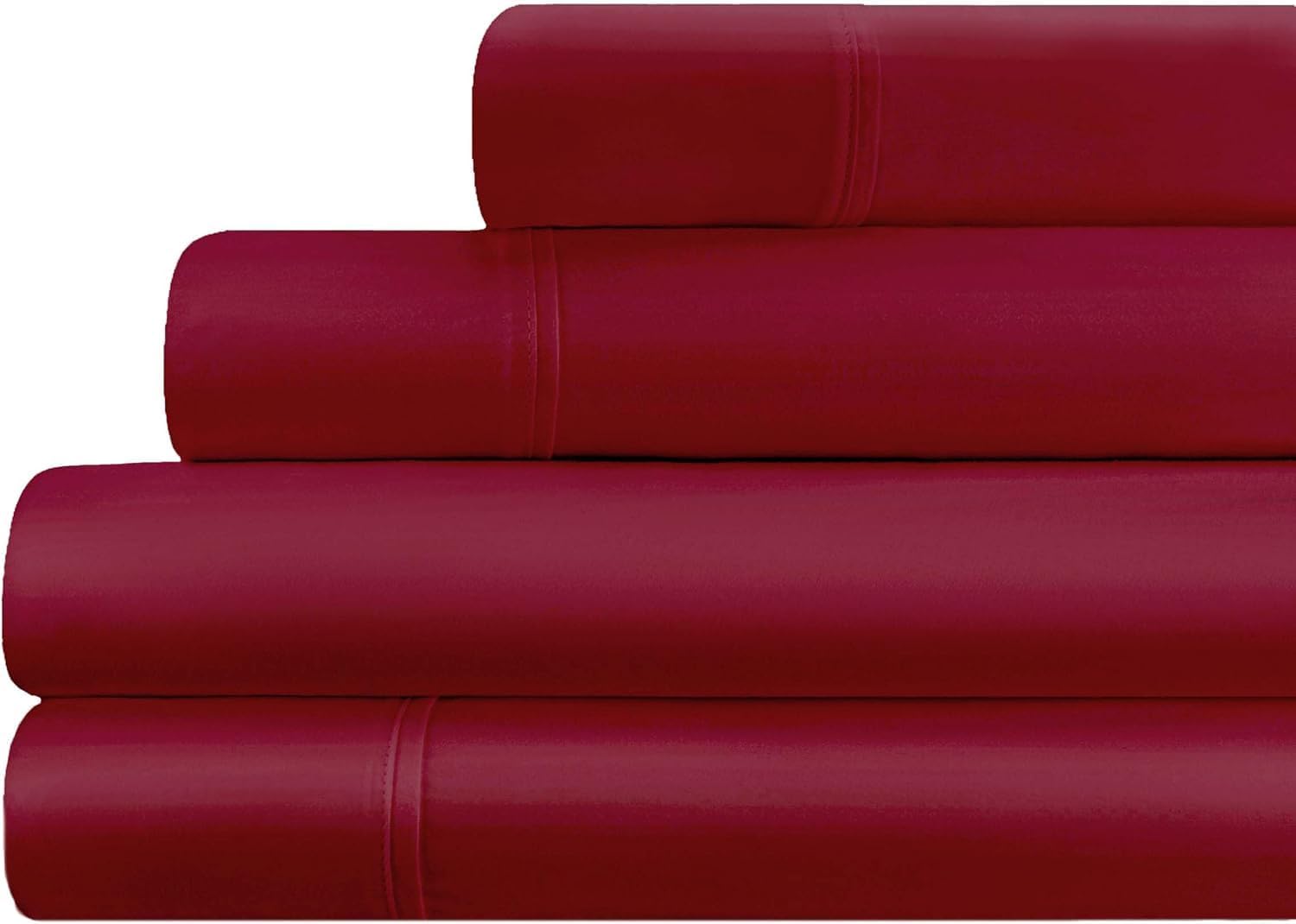 Superior 700 Thread Count Egyptian Cotton Sheet Set, Bedroom Sheets, Home Essentials, Bedding Basics, 1 Elastic Deep Pocket Fitted Bed Sheet, 1 Flat Sheet, 2 Pillowcases, California King, Burgundy