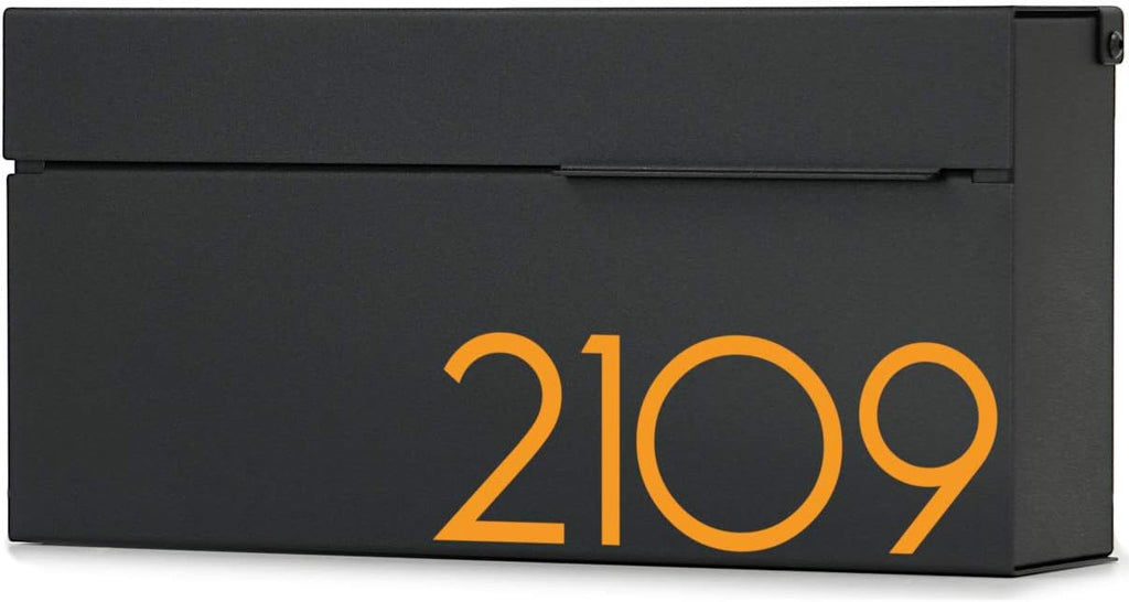 Vsons Modern Design Mailbox with Personalized Numbers, Black Powder Coated, Wall-Mount Mailbox Vsons Design Louis B