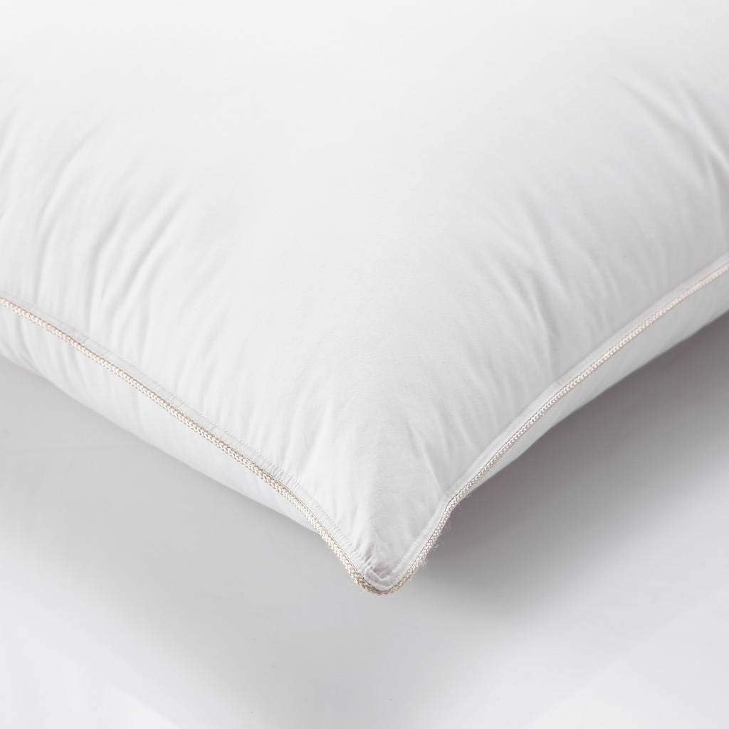 Luxurious Goose Down Pillow - 500 Thread Count Egyptian Cotton, Soft, Standard Size, Set of 2