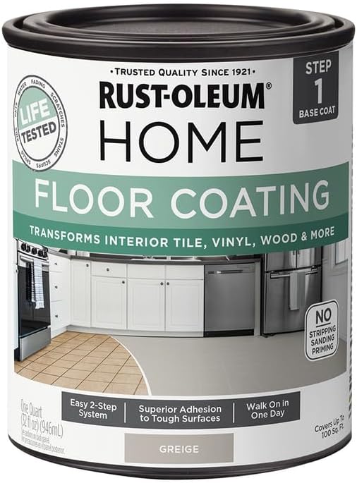 4-Pack of 1 qt Rust-Oleum 365932 Home Greige Home Floor Coating Premix Base Coat