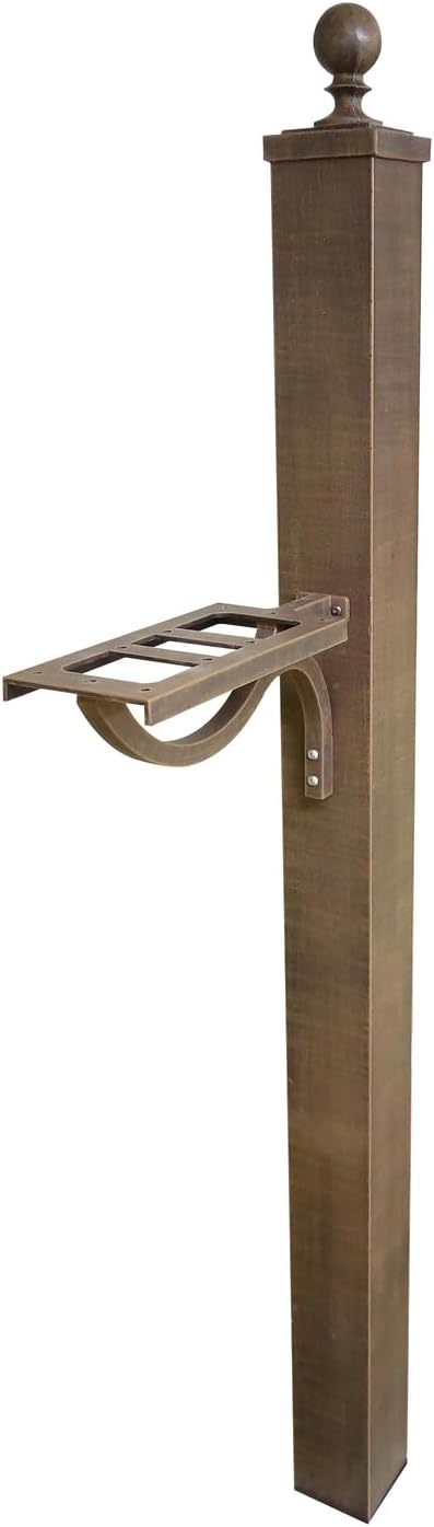 Products Heavy Duty Cast Aluminum Berkshire Curbside Mailbox with Locking Insert and Springfield Mailbox Post, Copper
