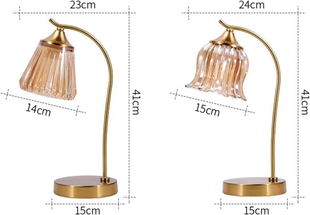 Desk Light Crystal Table Lamp Bedroom Bedside Vintage Light Luxury Wedding Long Gift Ambiance Master Lamps for Home Office(D)