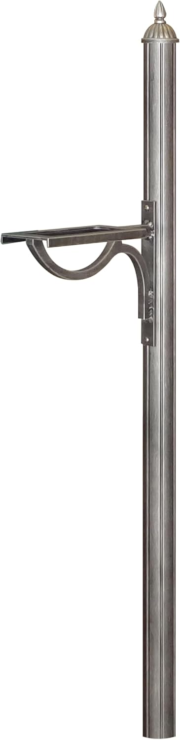 Special Lite Richland Mailbox Post Mailbox Post - Swedish Silver Aluminum Post for Curbside Mailbox - SPK-679-SW