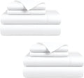 Bluemoon Homes 800 Series Egyptian Cotton Sheets Full Size Pack of 2-4 Piece Sheet Set All Around Elastic 18' Deep Fitted Sheet, Extra Soft Bed Sheets - White Full Bedding Set
