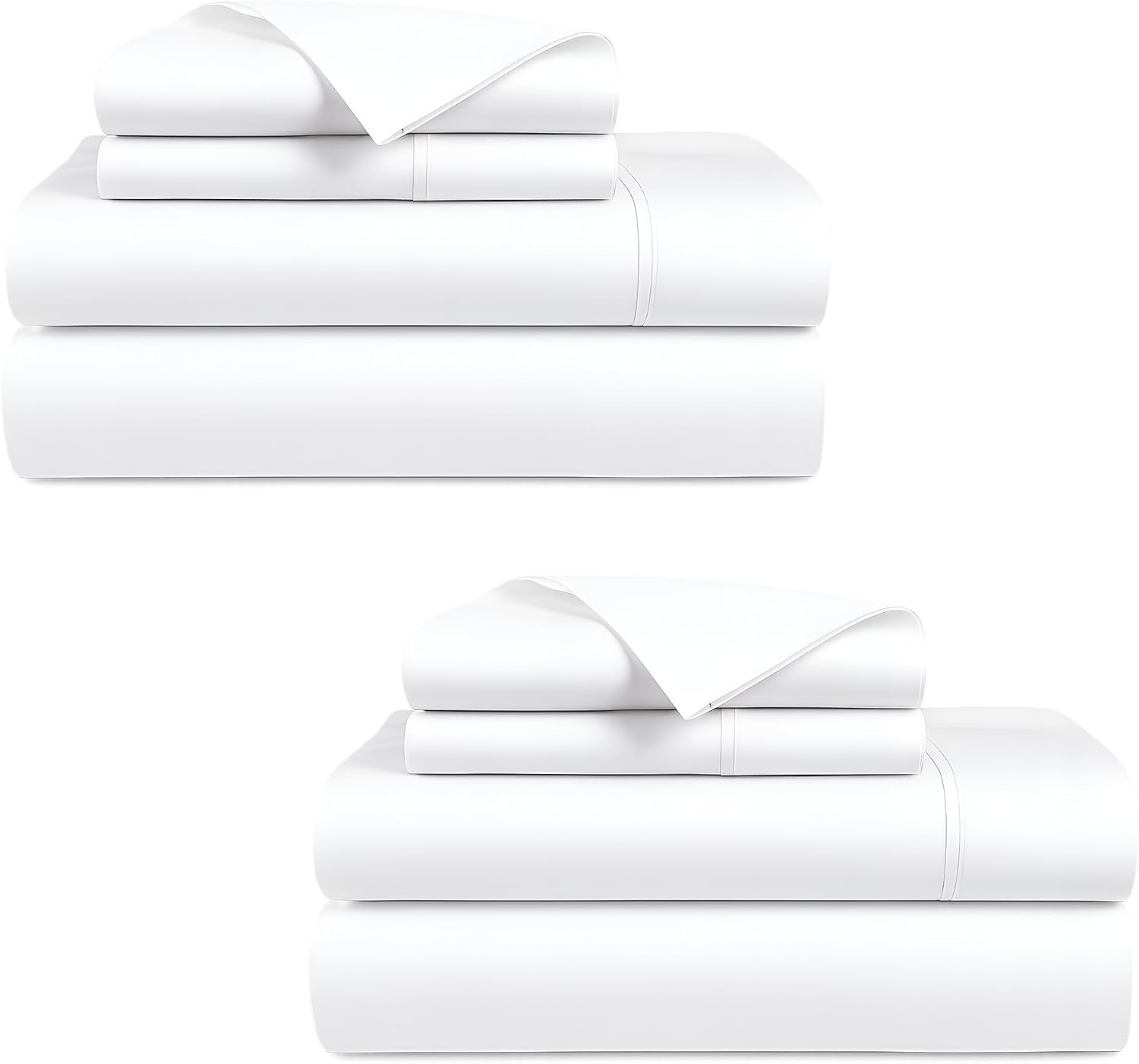 Bluemoon Homes 800 Series Egyptian Cotton Sheets Full Size Pack of 2-4 Piece Sheet Set All Around Elastic 18' Deep Fitted Sheet, Extra Soft Bed Sheets - White Full Bedding Set
