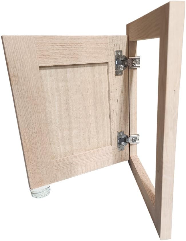 Fast-Shipped-Filters 9x12 Laundry Clothes Chute Door - Oak Framed Shaker Unfinished with Soft Close Cabinet Hinges