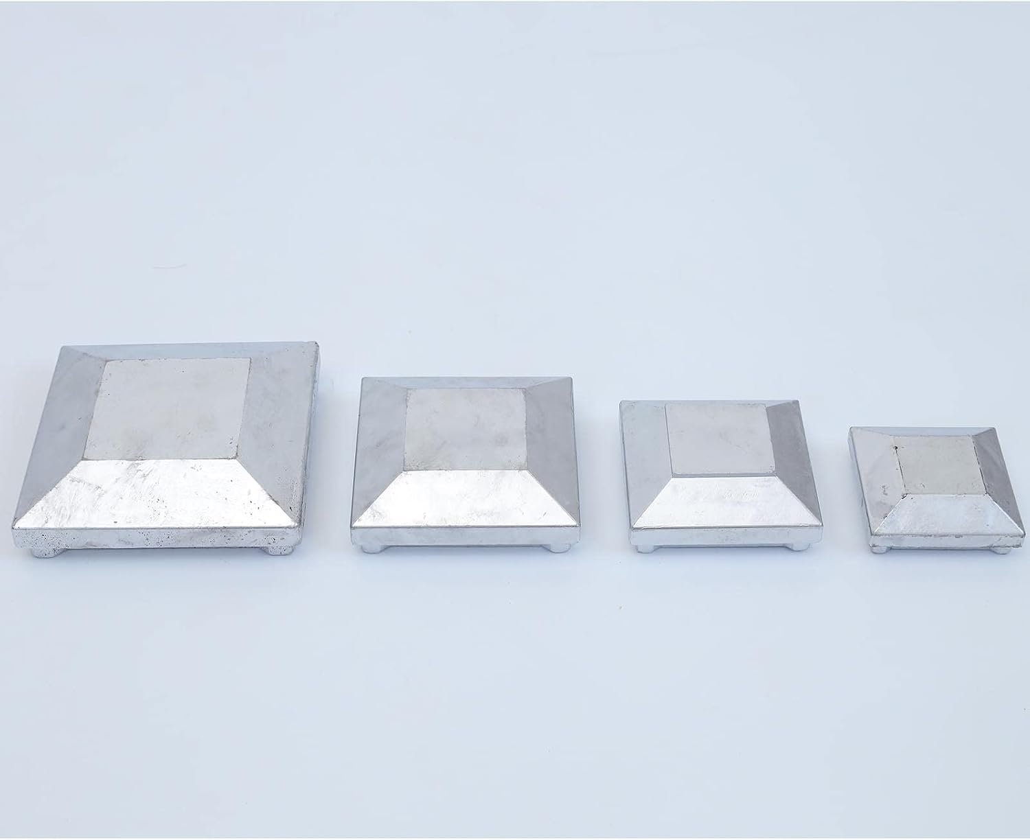 9X Aluminium Fence Post Caps for True Fence Posts, Aluminum, Metal,Wood,Mailbox Posts, Pyramid Post Cap Cover Pressure,80x80mm
