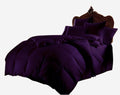 Luxury Goose Down 100% Egyptian Cotton 5Pc Quilt Cotton Comforter Set, Queen Size - 5Pc (1pc Comforter + 4Pc Pillowcases), Hotel Quality 800 TC, 600 GSM,Purple, (90'x90')