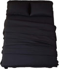 Super Soft Luxury Premium Quality 800 TC Egyptian Cotton 6 Piece Bedding Bed Sheet Set Eco Friendly Wrinkle Free Sheets 20-Inch Deep Pocket Queen Black