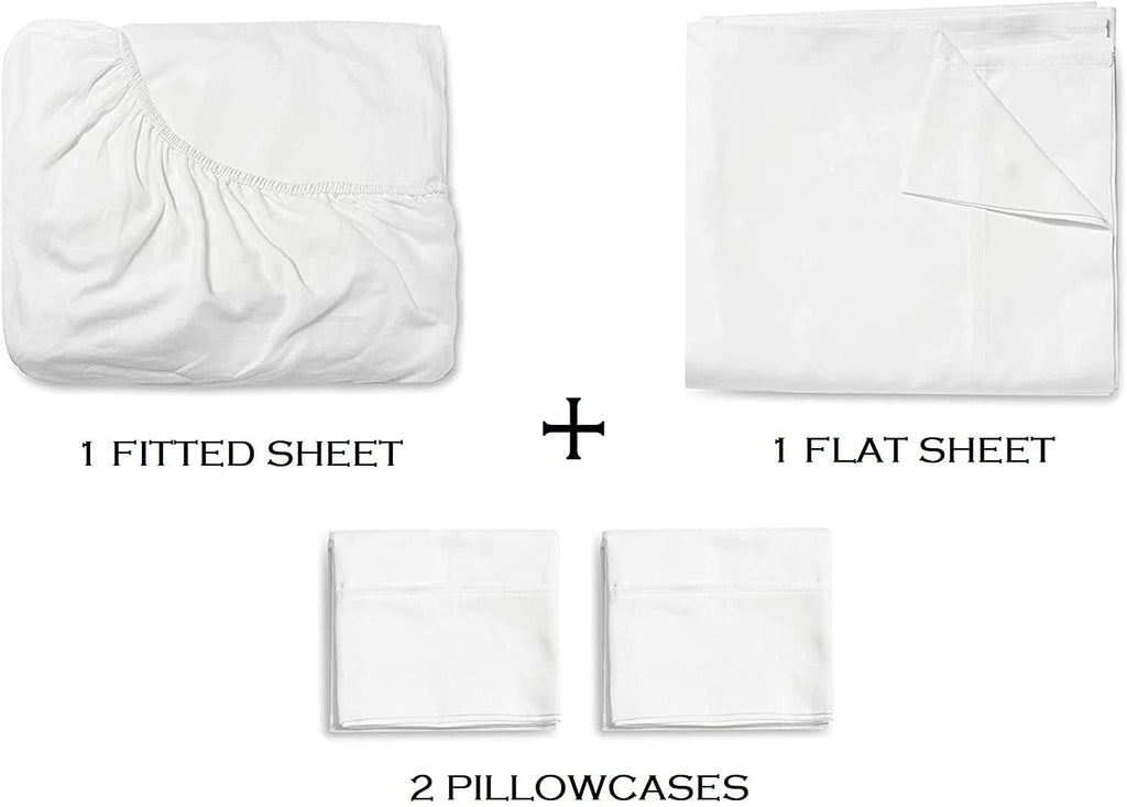 1200 Thread Count 6 Piece Bed Sheet Set, California King Size - 100% Egyptian Cotton with 21 Inch Extra Deep Pocket Premium Super Soft Hotel Quality Bedding (White Solid, California King Size)