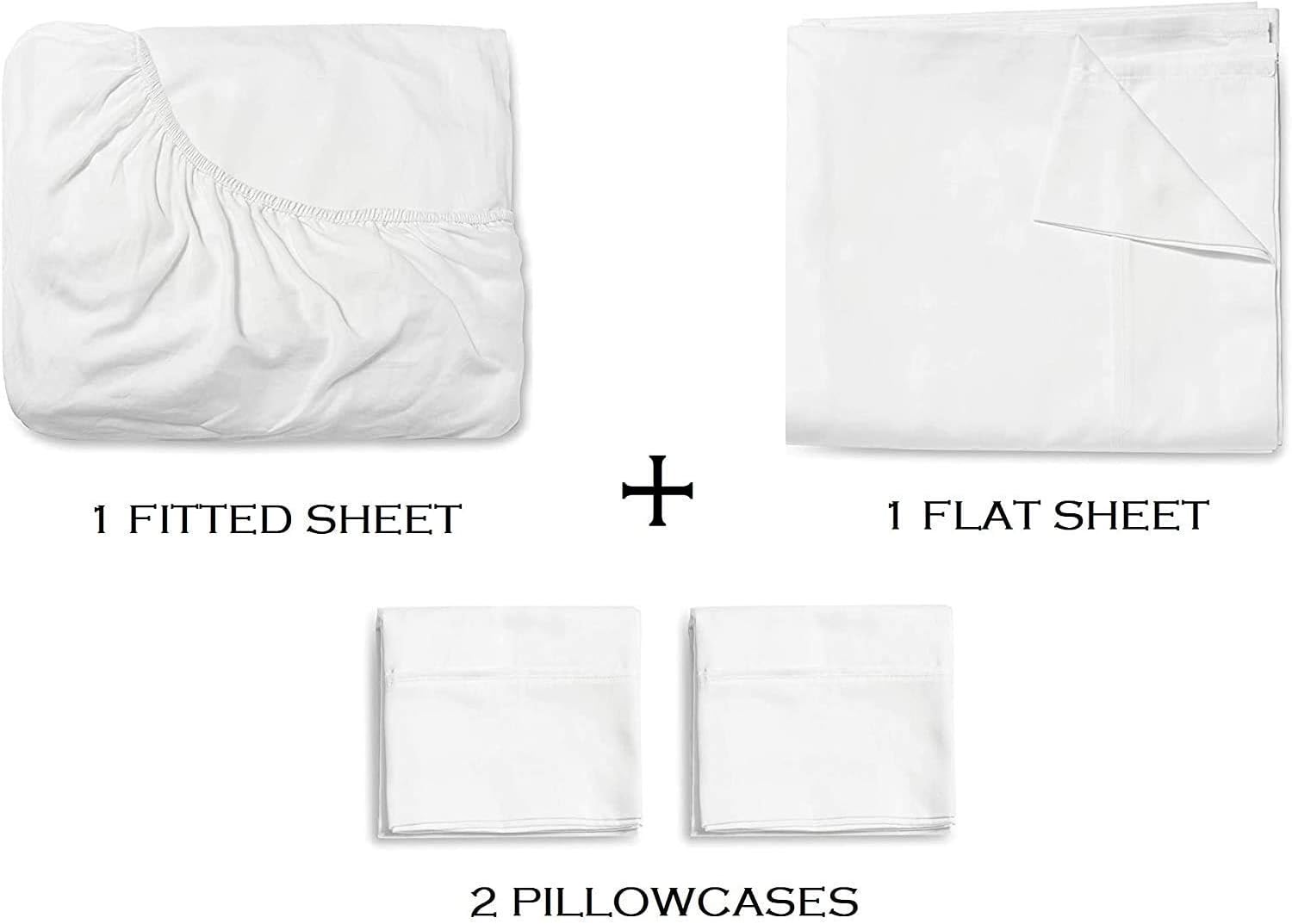 1200 Thread Count 6 Piece Bed Sheet Set, California King Size - 100% Egyptian Cotton with 21 Inch Extra Deep Pocket Premium Super Soft Hotel Quality Bedding (White Solid, California King Size)