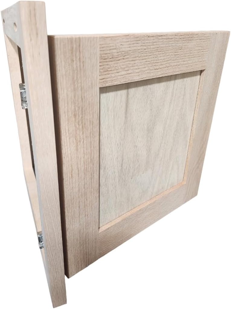 Fast-Shipped-Filters 12x12 Laundry Clothes Chute Door - Oak Framed Shaker Unfinished Soft Close Cabinet Hinges