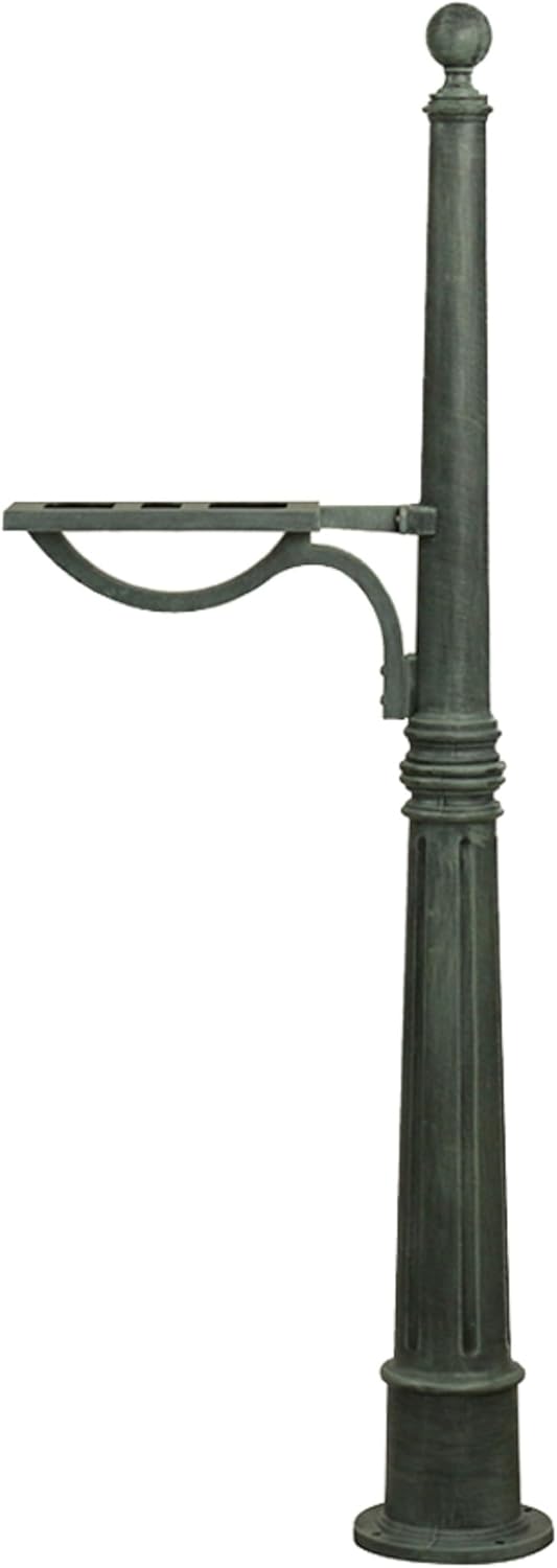 Special Lite Ashland Mailbox Post - Verde Green Cast Aluminum Post for Curbside Mailbox - SPK-600-VG