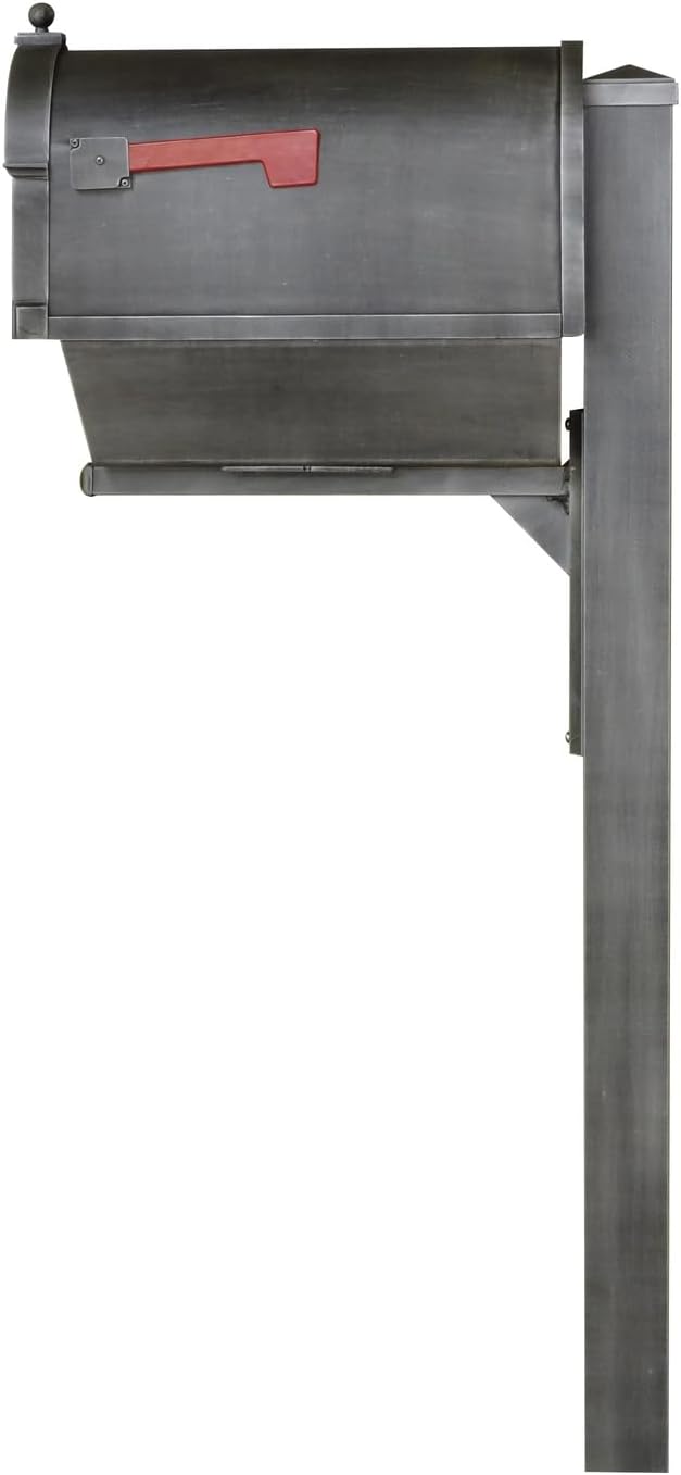 Products Berkshire Curbside Mailbox with Newspaper Tube, Locking Insert and Wellington Mailbox Post