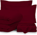GOKOCO 7 Pieces, Bed in a Bag Bedding Sets Queen Size 100% Egyptian Cotton 800 Thread Count 400GSM Fiber Fill Comforter Set with Sheet Set 15' Deep Pocket - Burgundy Solid